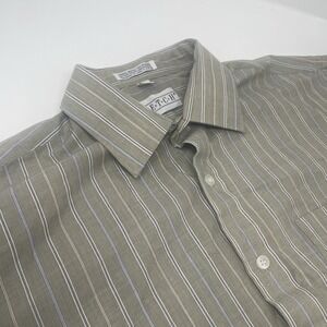 Ketch Men's Beige Striped Short Sleeve Button Down Size 16.5